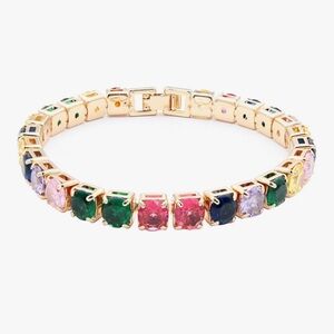 NEW 14k Gold Plated Multicolor Gemstone Bracelet